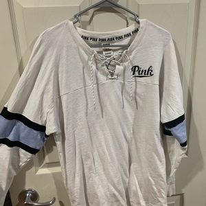 VS Pink long sleeve with tie front